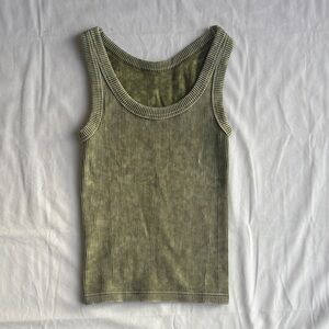 Ribbed Green Tank Top